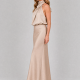 Nopal | Ärmelloses Midi-Kleid mit drapiertem Hals