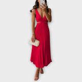 Elegantes Midi-Abendkleid mit Plissee