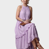 Katia - Maxikleid mit Halter und Rüschen
