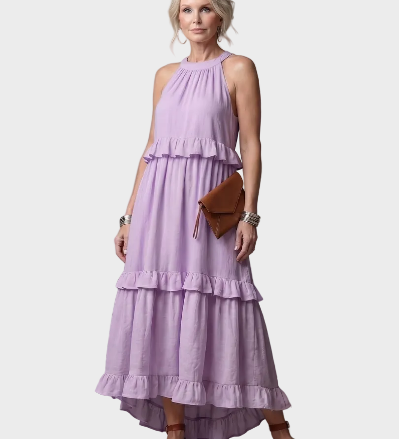 Katia - Maxikleid mit Halter und Rüschen