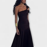 Margot - Off-Shoulder Enges Maxikleid
