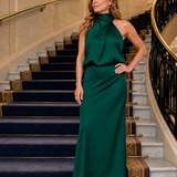 Nopal | Ärmelloses Midi-Kleid mit drapiertem Hals
