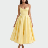 Anna – Gelbes Midi-Kleid