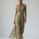 Mirelle | Gathered Halter Midi-Kleid