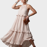 Katia - Maxikleid mit Halter und Rüschen