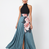 Olympas | Halter-Bodice Blumenrock Maxikleid