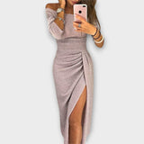 Lena - Elegantes Kleid mit schulterfreien Ärmeln