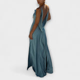 Hallie - Schickes Satin-Maxikleid mit hohem Schlitz