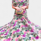 Magda - Langes Blumenkleid mit V-Ausschnitt