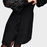 Iwona - Elegantes Kleid mit glänzenden Puffärmeln