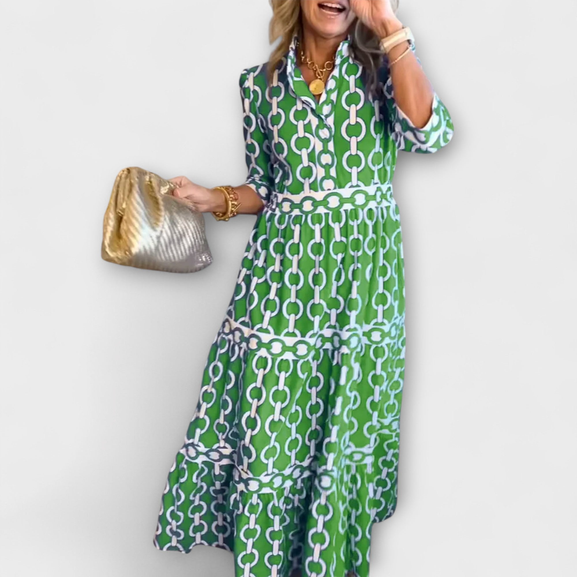 Juliette - Midi-Kleid mit Kettenmuster