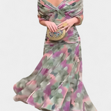 Magda - Langes Blumenkleid mit V-Ausschnitt