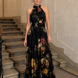 Sior | Florales Halter-Neck Midi-Kleid