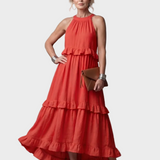 Katia - Maxikleid mit Halter und Rüschen
