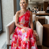 Taya | Midi-Kleid mit einseitigem, plissiertem Oberteil