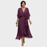 Monica Chiffon - Kleid mit V-Ausschnitt