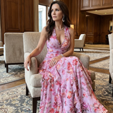 Nori | Halterneck Rüschentop Floral Maxikleid
