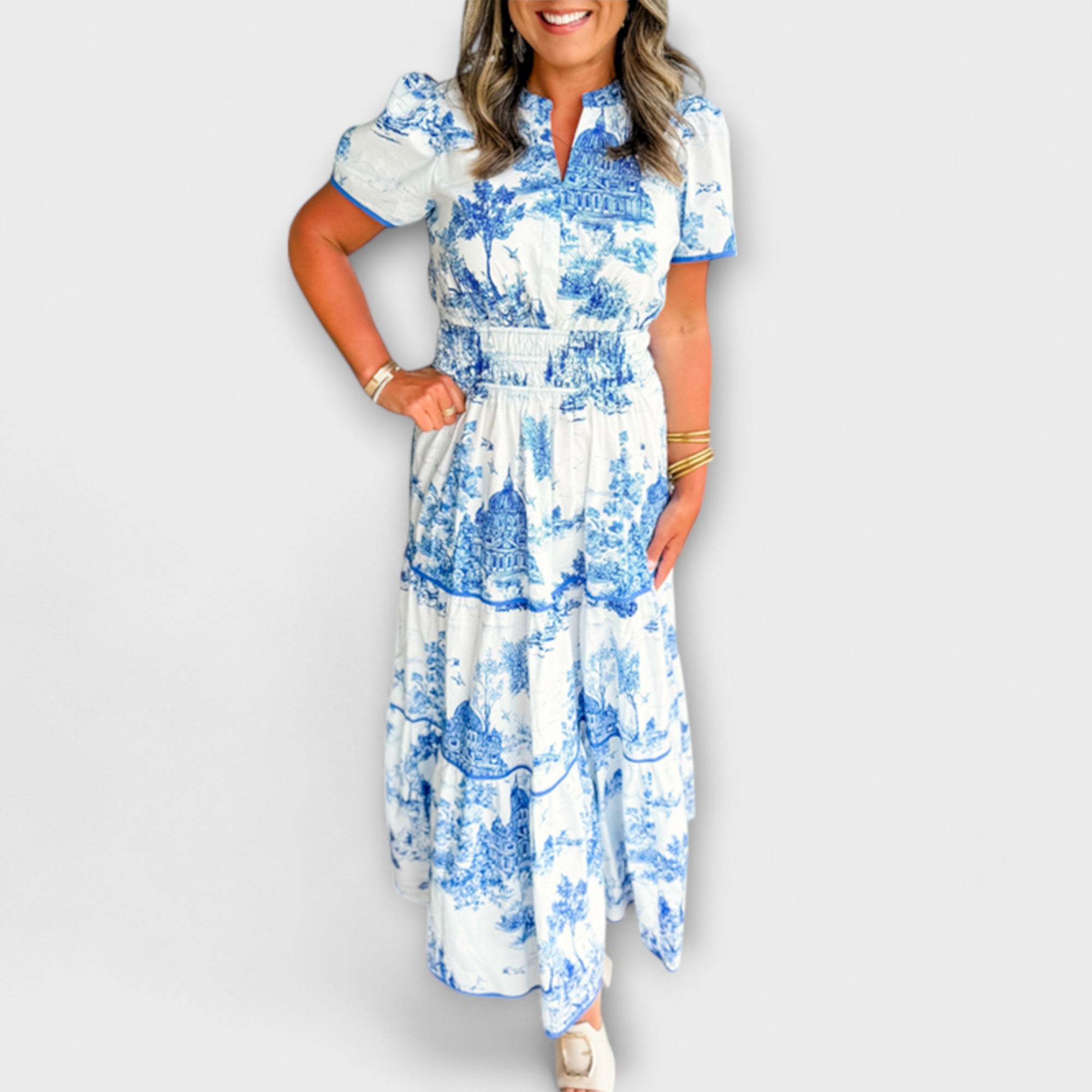 Eliza - Zeitloses Toile Maxi-Kleid