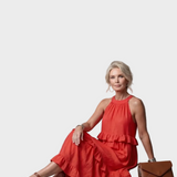 Katia - Maxikleid mit Halter und Rüschen