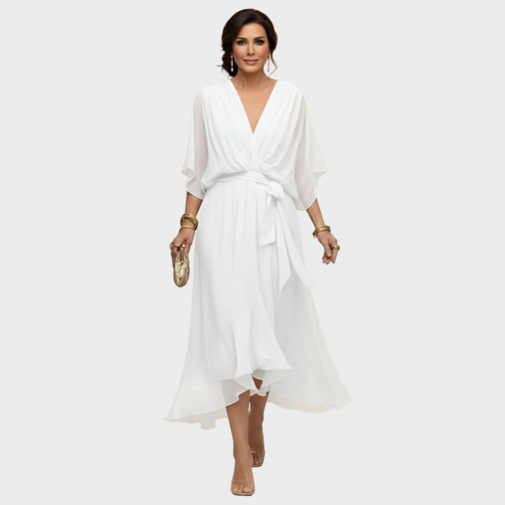 Monica Chiffon - Kleid mit V-Ausschnitt