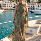 Mirelle | Gathered Halter Midi-Kleid