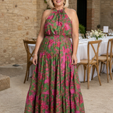 Rowen | Drapiertes Halter-Midi-Kleid