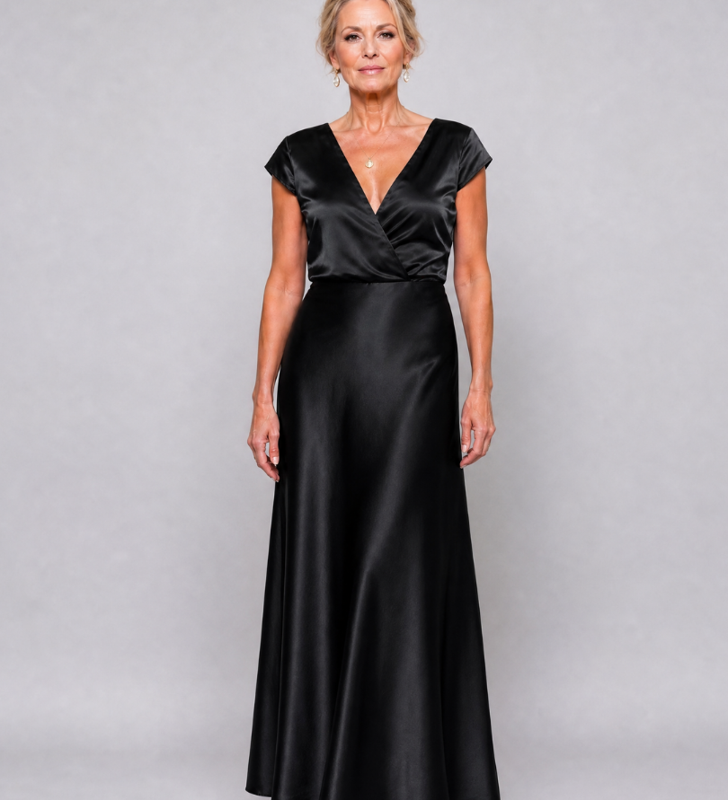 Samouse | Maxikleid mit Wickeloberteil und kurzen Ärmeln
