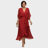 Monica Chiffon - Kleid mit V-Ausschnitt