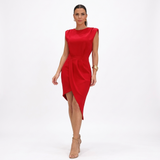 Maja - Asymmetrisches Kleid mit Strukturierten Schultern