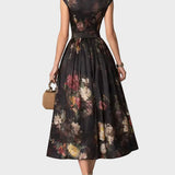 Elsa - Midikleid mit floralem Muster