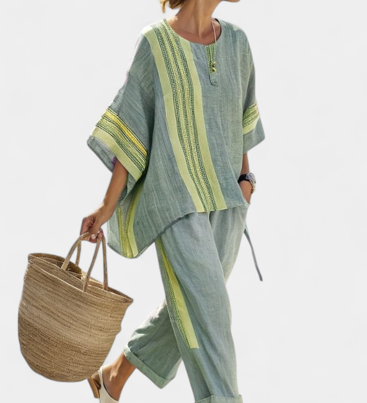 Lorena - Boho-Linen- und Bambus-Set