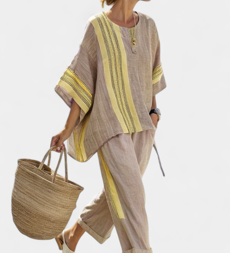 Lorena - Boho-Linen- und Bambus-Set