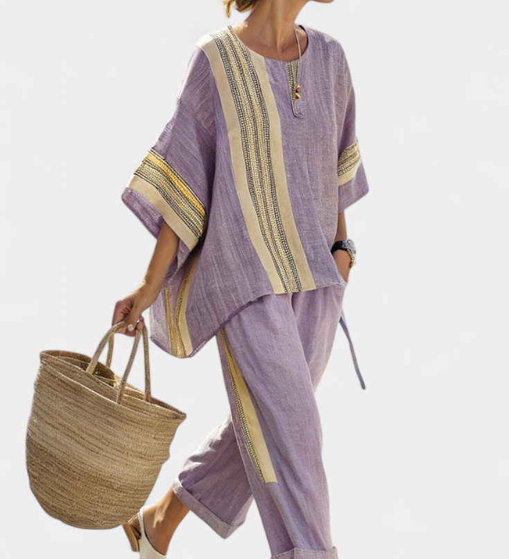 Lorena - Boho-Linen- und Bambus-Set