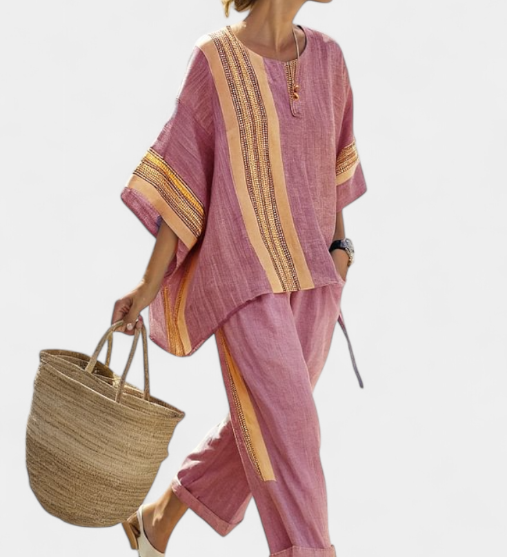 Lorena - Boho-Linen- und Bambus-Set