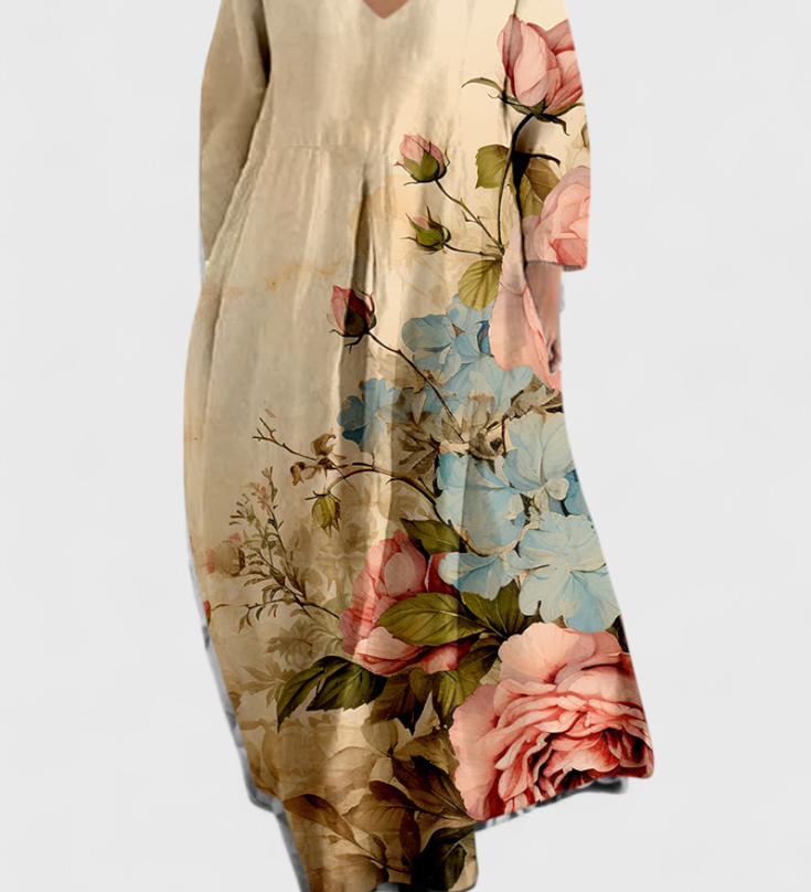 Ana - Fliessendes Kleid mit Muster
