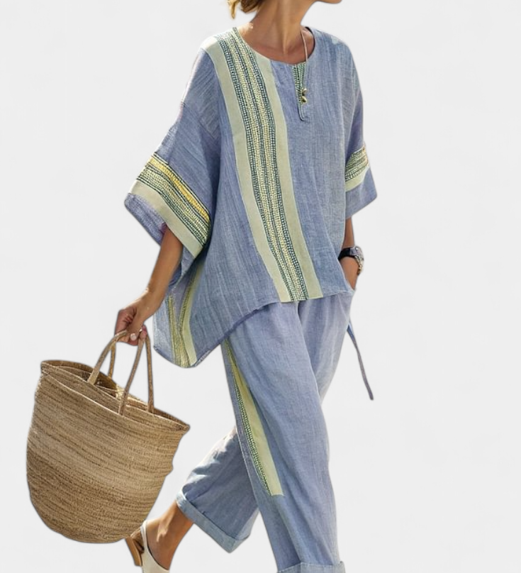 Lorena - Boho-Linen- und Bambus-Set