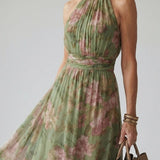 Mirelle | Gathered Halter Midi-Kleid