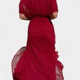 Magda - Langes Blumenkleid mit V-Ausschnitt