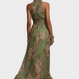 Livia - Elegante Maxi Kleid Halter mit Blumen
