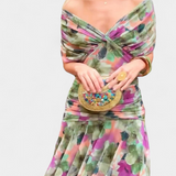 Magda - Langes Blumenkleid mit V-Ausschnitt