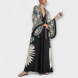 Giselle - Schickes Floral-Muster Fliessendes Maxikleid