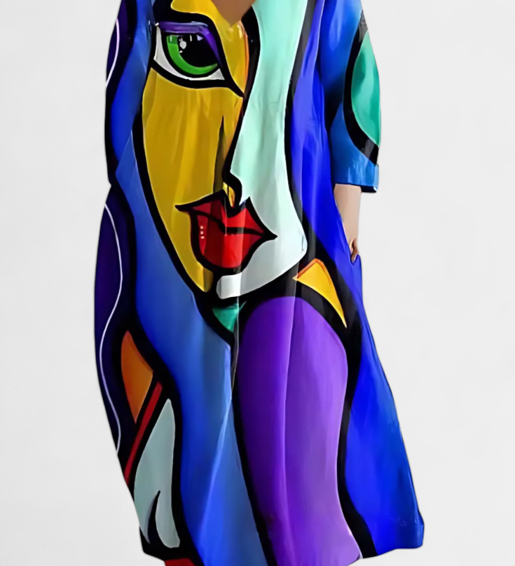 Ana - Fliessendes Kleid mit Muster
