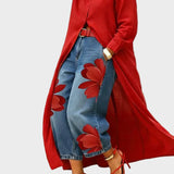 Daniella - Leinenkleid & Blumen-Denim-Set