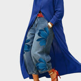 Daniella - Leinenkleid & Blumen-Denim-Set