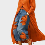 Daniella - Leinenkleid & Blumen-Denim-Set